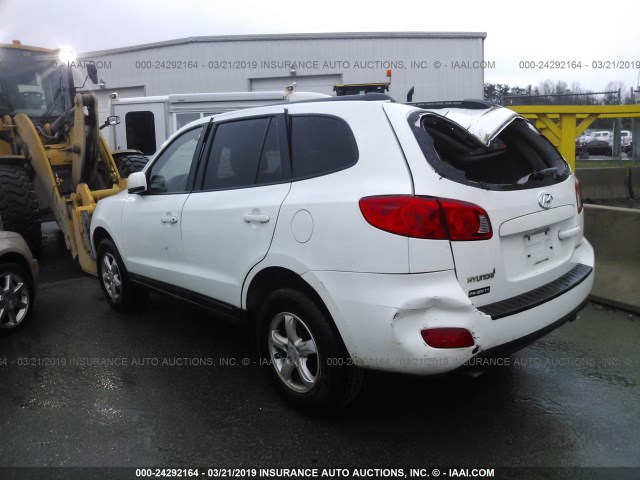 5NMSG13D48H136989 - 2008 HYUNDAI SANTA FE GLS WHITE photo 3