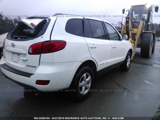 5NMSG13D48H136989 - 2008 HYUNDAI SANTA FE GLS WHITE photo 4