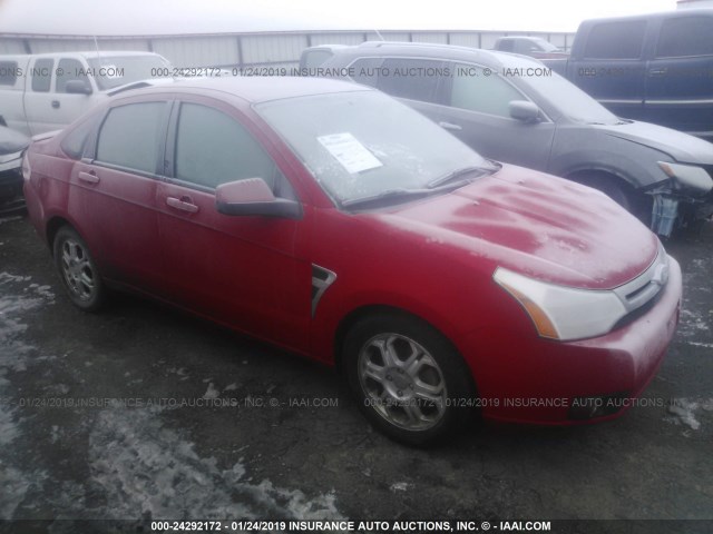 1FAHP35N08W189297 - 2008 FORD FOCUS SE/SEL/SES RED photo 1