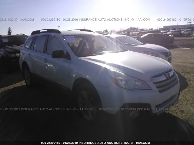 4S4BRBAC7E3240604 - 2014 SUBARU OUTBACK 2.5I WHITE photo 1