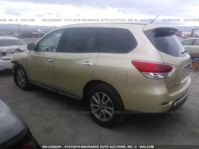5N1AR2MN8DC656720 - 2013 NISSAN PATHFINDER S/SV/SL/PLATINUM GOLD photo 3