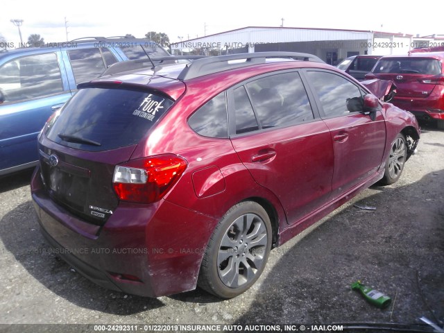 JF1GPAS61D2807516 - 2013 SUBARU IMPREZA SPORT LIMITED RED photo 4