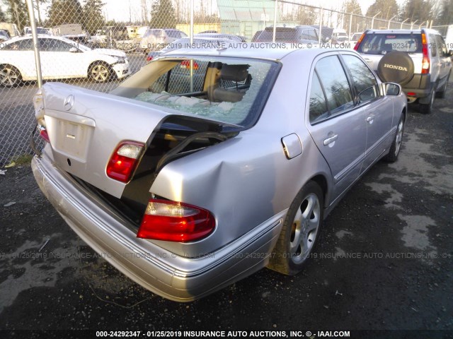 WDBJF65J52B496880 - 2002 MERCEDES-BENZ E 320 SILVER photo 4