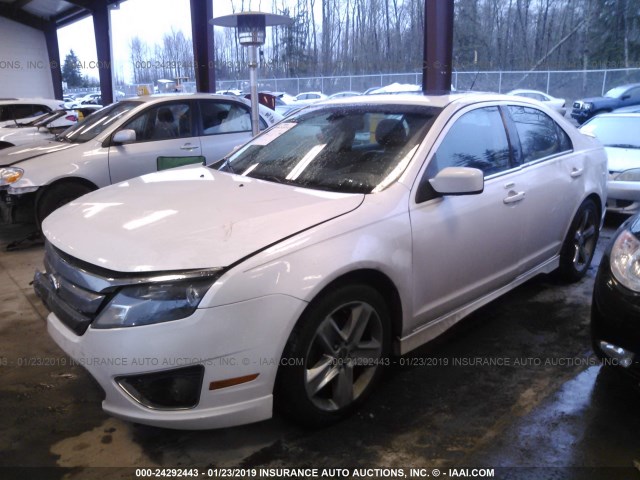 3FAHP0KC3BR318290 - 2011 FORD FUSION SPORT WHITE photo 2