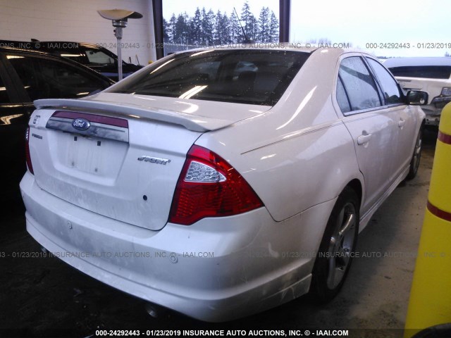 3FAHP0KC3BR318290 - 2011 FORD FUSION SPORT WHITE photo 4