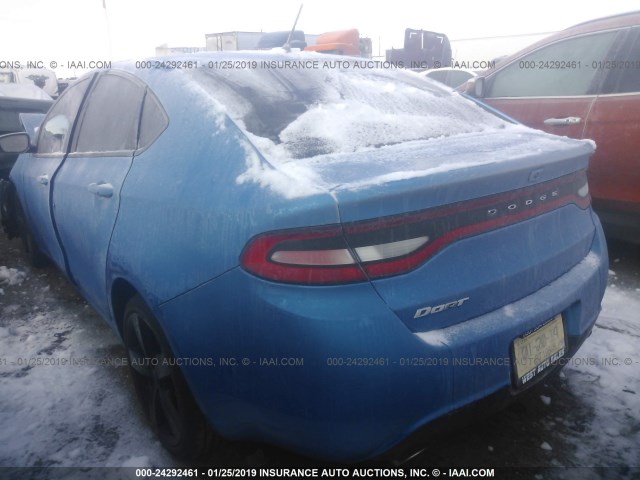 1C3CDFBB8GD518223 - 2016 DODGE DART SXT BLUE photo 3