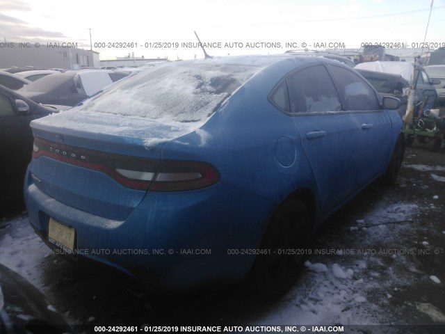 1C3CDFBB8GD518223 - 2016 DODGE DART SXT BLUE photo 4