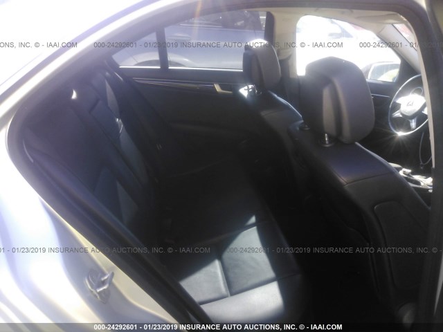 WDDGF4HB2DA743419 - 2013 MERCEDES-BENZ C 250 SILVER photo 8