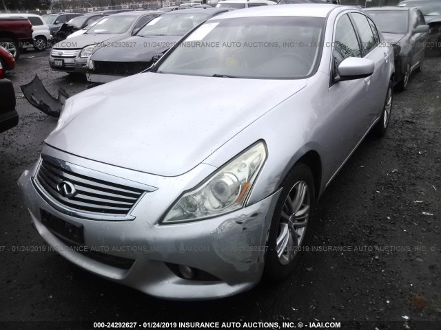 JN1CV6ARXAM454672 - 2010 INFINITI G37 SILVER photo 2