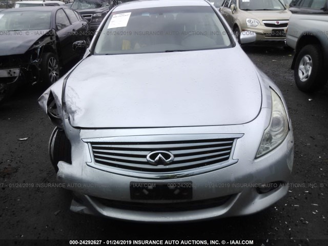 JN1CV6ARXAM454672 - 2010 INFINITI G37 SILVER photo 6