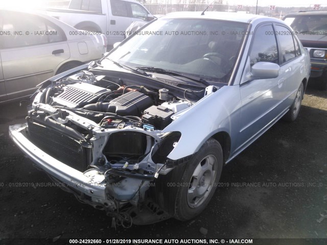 JHMES96675S005450 - 2005 HONDA CIVIC HYBRID BLUE photo 2