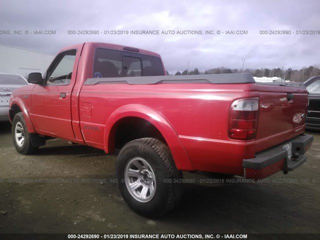 1FTYR10U11PA96134 - 2001 FORD RANGER RED photo 3