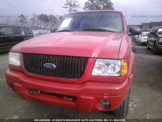 1FTYR10U11PA96134 - 2001 FORD RANGER RED photo 6