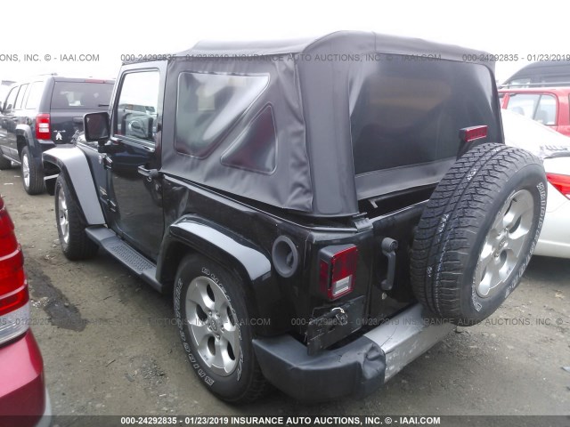 1C4AJWBG7EL109821 - 2014 JEEP WRANGLER SAHARA BLACK photo 3