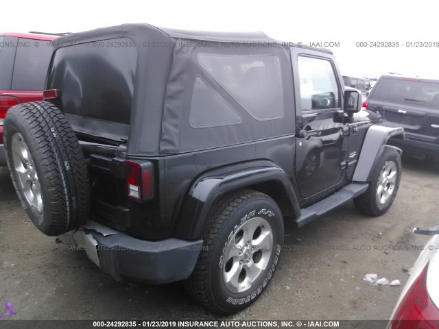 1C4AJWBG7EL109821 - 2014 JEEP WRANGLER SAHARA BLACK photo 4