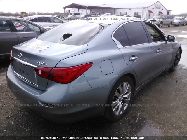 JN1BV7AP7EM691352 - 2014 INFINITI Q50 PREMIUM/SPORT BLUE photo 4