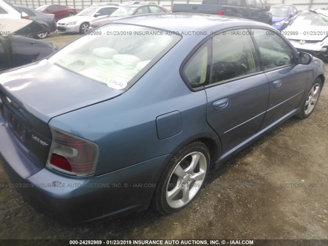 4S3BL626X67215535 - 2006 SUBARU LEGACY 2.5I LIMITED BLACK photo 4