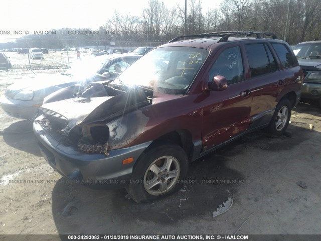 KM8SC13D44U805868 - 2004 HYUNDAI SANTA FE GLS/LX BURGUNDY photo 2