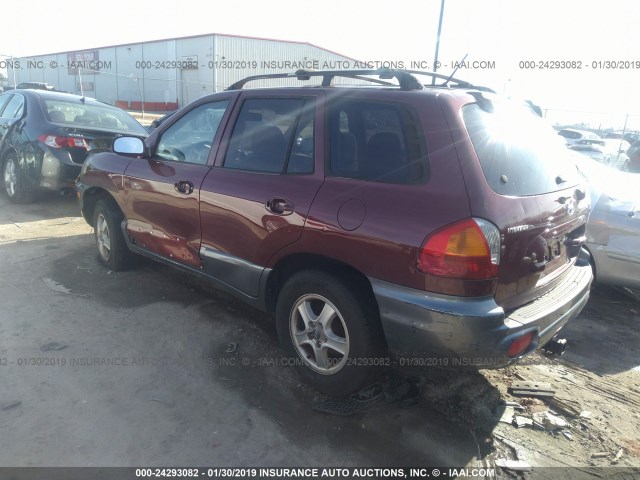 KM8SC13D44U805868 - 2004 HYUNDAI SANTA FE GLS/LX BURGUNDY photo 3