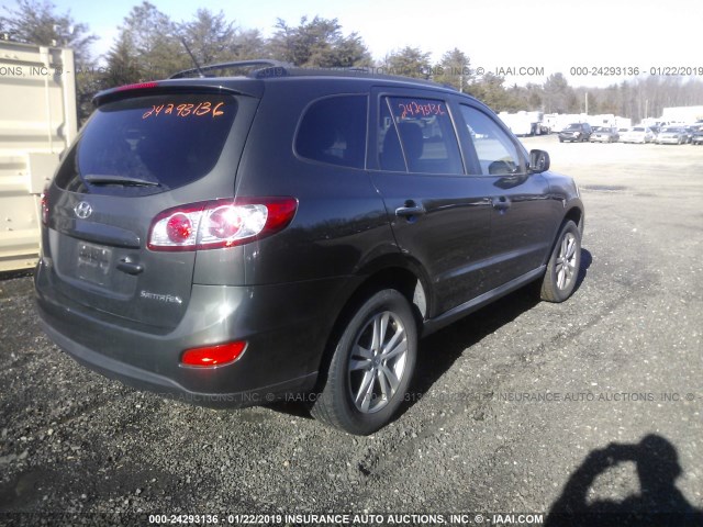 5NMSH4AG0AH358771 - 2010 HYUNDAI SANTA FE SE GRAY photo 4