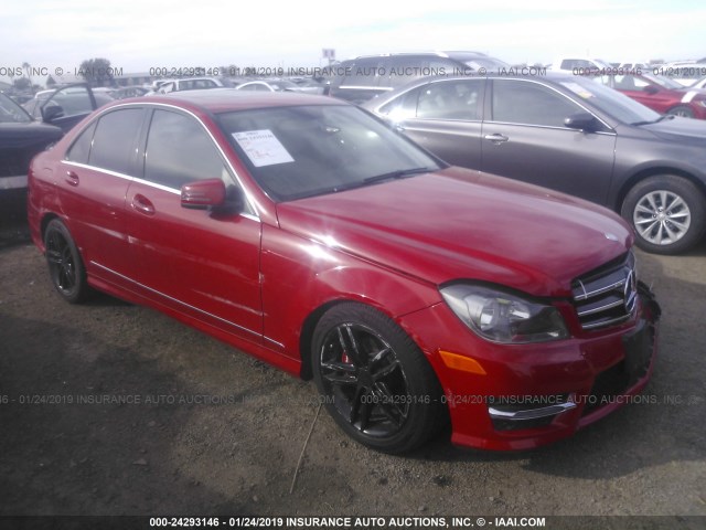 WDDGF4HB4EA932607 - 2014 MERCEDES-BENZ C 250 RED photo 1