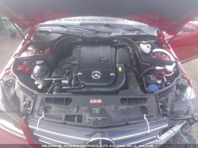 WDDGF4HB4EA932607 - 2014 MERCEDES-BENZ C 250 RED photo 10