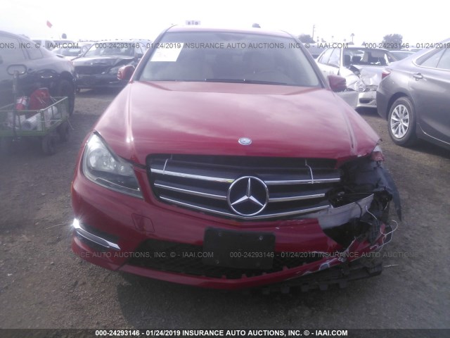 WDDGF4HB4EA932607 - 2014 MERCEDES-BENZ C 250 RED photo 6