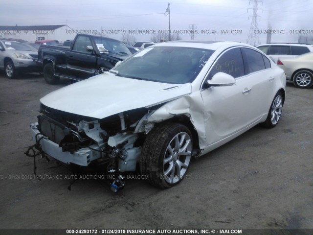 2G4GV5GV1C9147898 - 2012 BUICK REGAL GS WHITE photo 2