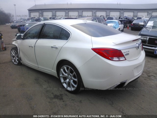 2G4GV5GV1C9147898 - 2012 BUICK REGAL GS WHITE photo 3