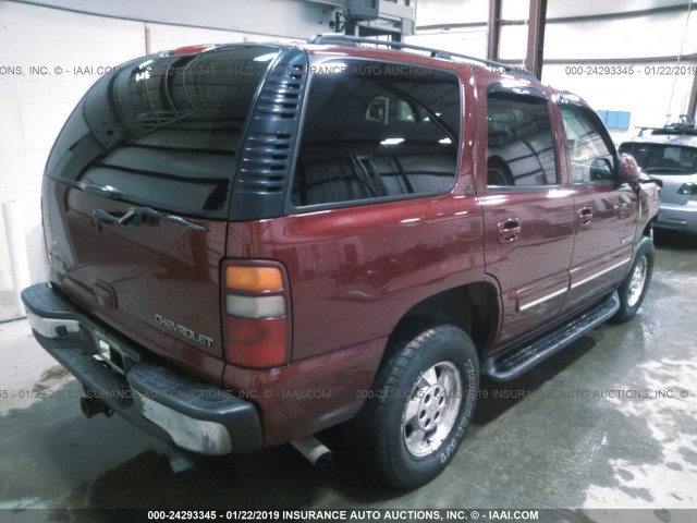 1GNEK13Z73J184780 - 2003 CHEVROLET TAHOE K1500 MAROON photo 4