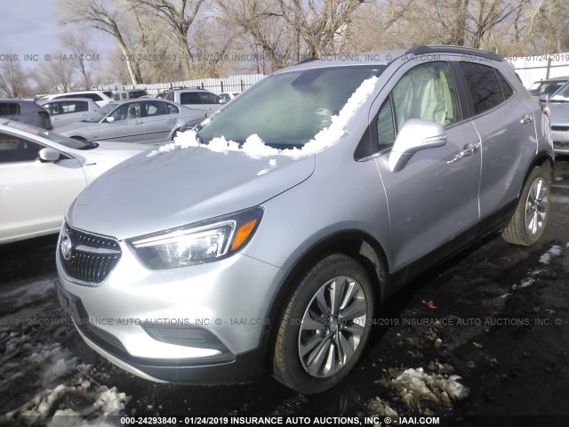 KL4CJESBXHB055636 - 2017 BUICK ENCORE PREFERRED SILVER photo 2