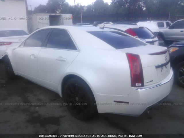 1G6DV57V580212652 - 2008 CADILLAC CTS HI FEATURE V6 WHITE photo 3