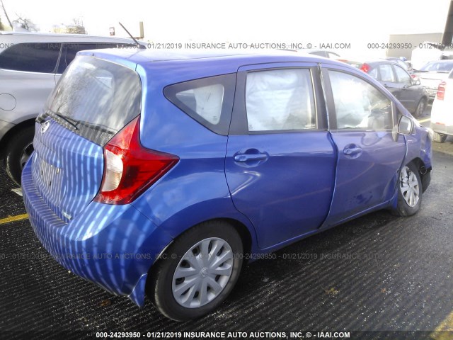 3N1CE2CP8EL435252 - 2014 NISSAN VERSA NOTE S/S PLUS/SV/SL BLUE photo 4