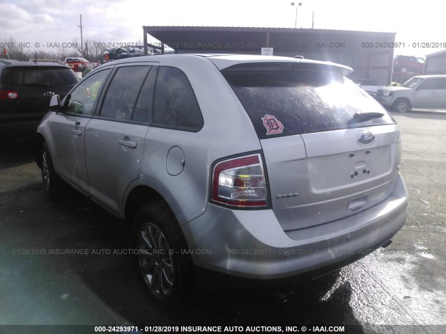 2FMDK38C19BA67435 - 2009 FORD EDGE SEL SILVER photo 3