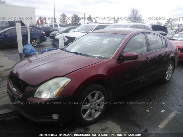 1N4BA41E84C913493 - 2004 NISSAN MAXIMA SE/SL MAROON photo 2