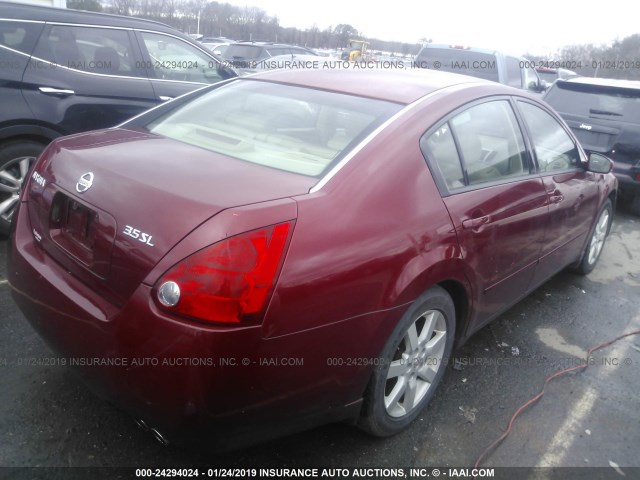 1N4BA41E84C913493 - 2004 NISSAN MAXIMA SE/SL MAROON photo 4