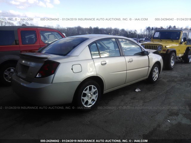 1G8AJ52F93Z165894 - 2003 SATURN ION LEVEL 2 GOLD photo 4