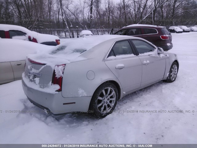 1G6DR57V880192272 - 2008 CADILLAC CTS HI FEATURE V6 SILVER photo 4