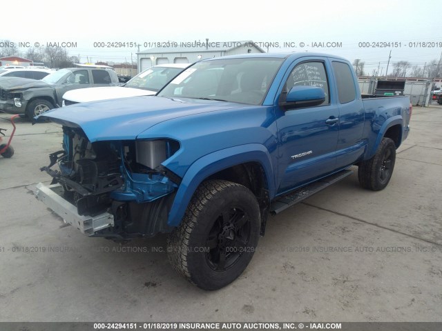 5TFRZ5CN8HX024891 - 2017 TOYOTA TACOMA ACCESS CAB/SR/SR5/TRD SPT BLUE photo 2