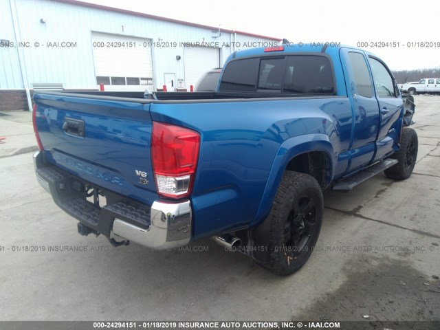 5TFRZ5CN8HX024891 - 2017 TOYOTA TACOMA ACCESS CAB/SR/SR5/TRD SPT BLUE photo 4