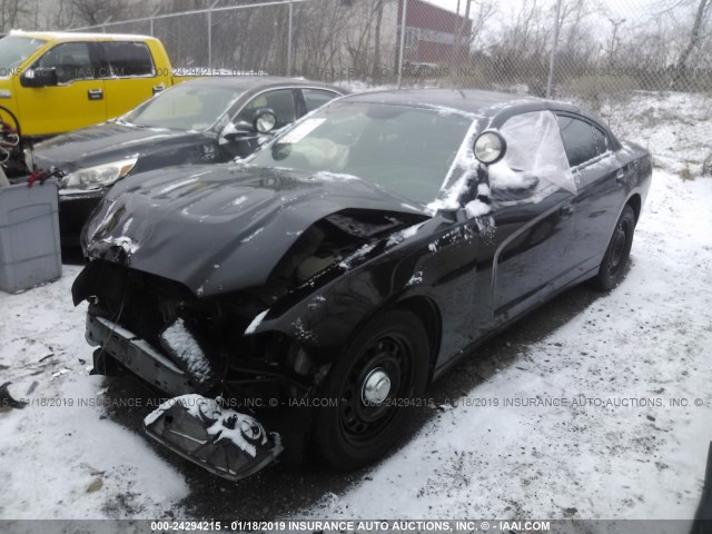 2C3CDXKT1EH280083 - 2014 DODGE CHARGER POLICE BLACK photo 2