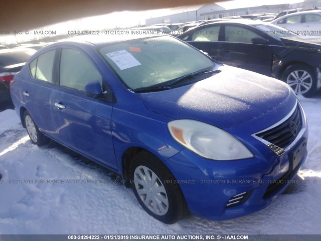 3N1CN7APXCL930856 - 2012 NISSAN VERSA S/SV/SL BLUE photo 1