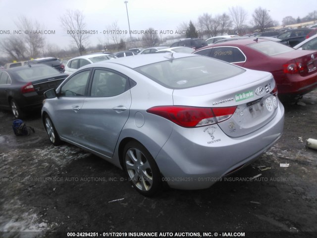 KMHDH4AE1DU503333 - 2013 HYUNDAI ELANTRA GLS/LIMITED SILVER photo 3