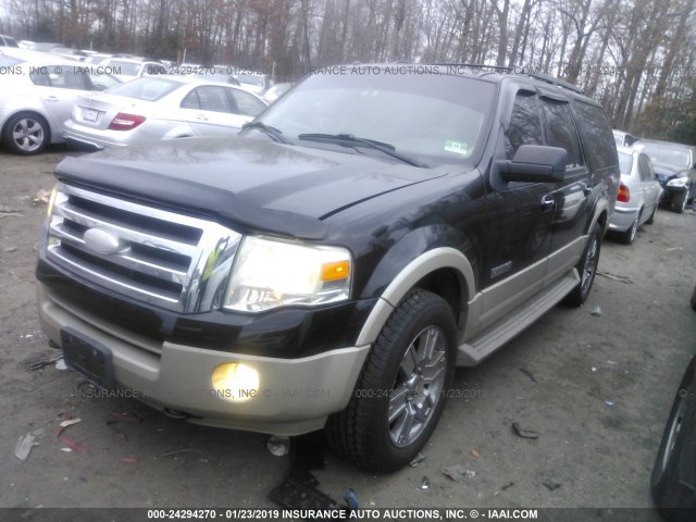 1FMFK18528LA13168 - 2008 FORD EXPEDITION EL EDDIE BAUER BLACK photo 2