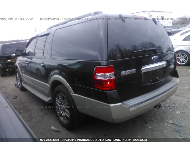 1FMFK18528LA13168 - 2008 FORD EXPEDITION EL EDDIE BAUER BLACK photo 3