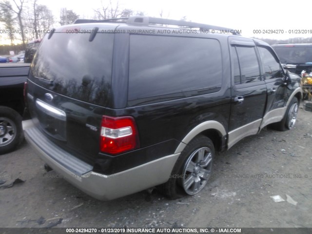 1FMFK18528LA13168 - 2008 FORD EXPEDITION EL EDDIE BAUER BLACK photo 4