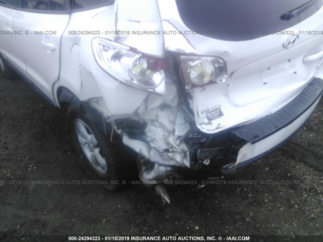 5NMSG13D08H155488 - 2008 HYUNDAI SANTA FE GLS WHITE photo 6