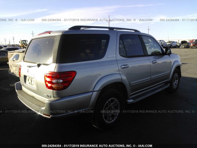 5TDZT38A93S137551 - 2003 TOYOTA SEQUOIA LIMITED SILVER photo 4