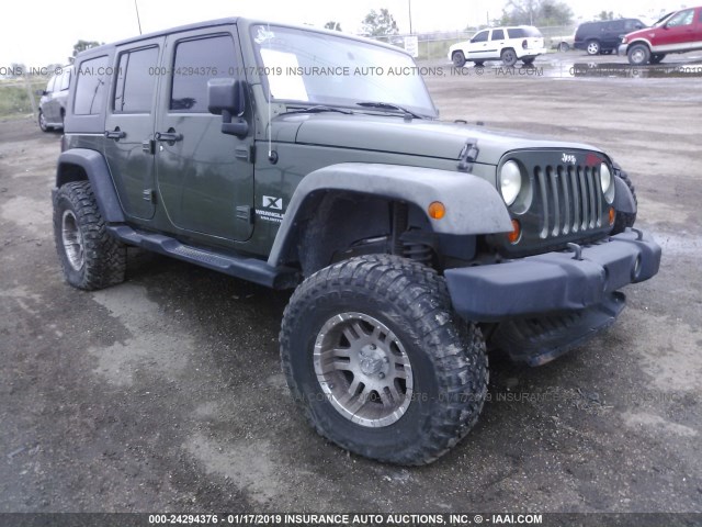 1J4GA39108L594103 - 2008 JEEP WRANGLER UNLIMITE X GREEN photo 1