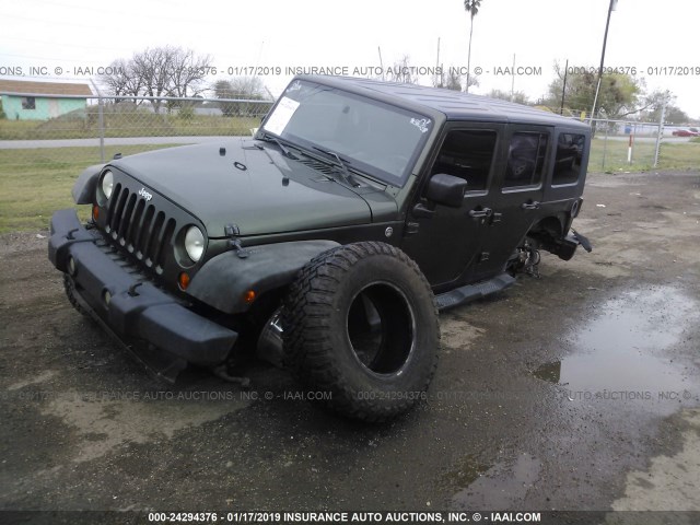 1J4GA39108L594103 - 2008 JEEP WRANGLER UNLIMITE X GREEN photo 2